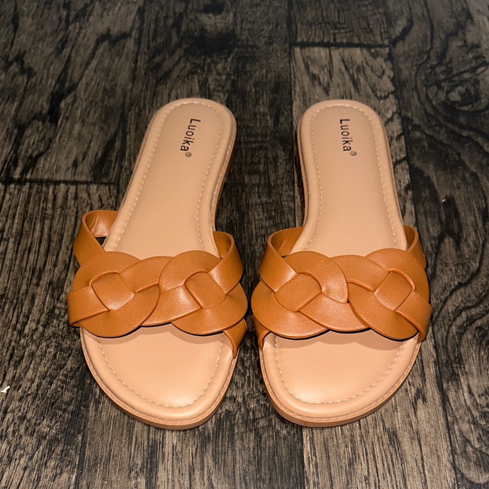 Luoika Women's Braided Tan Sandals